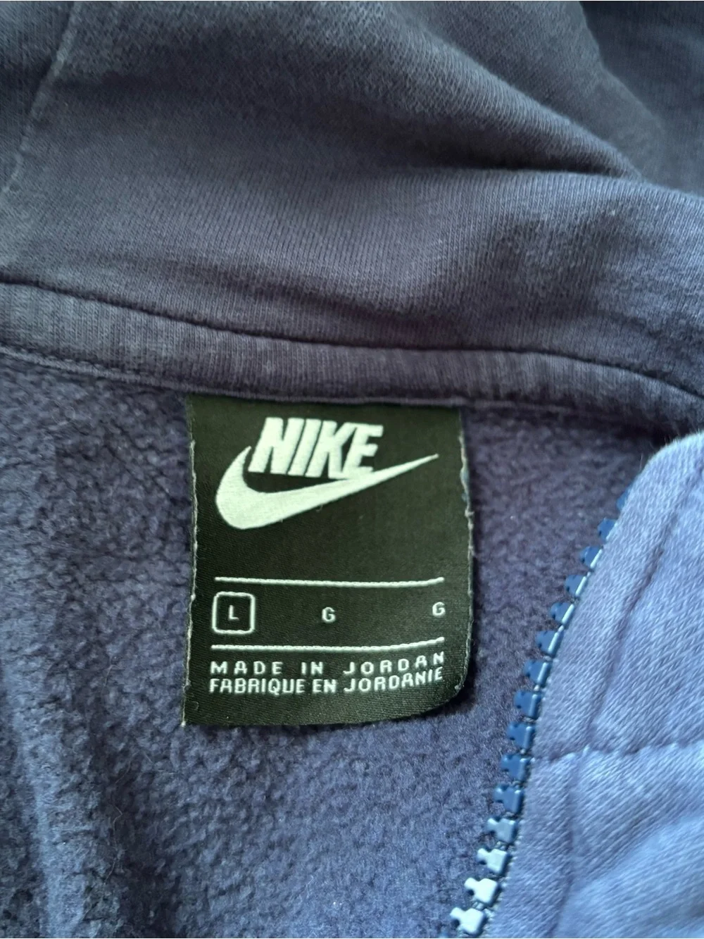 Nike Men's Navy Blue Full-Zip Hooded Sweatshirt